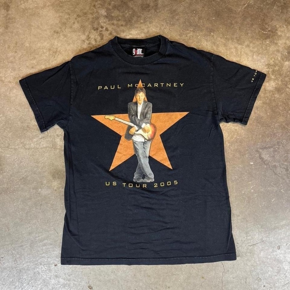 Paul McCartney US Tour 2005 Vintage Giant Band T-Shirt Black Mens Medium 2-Sided
